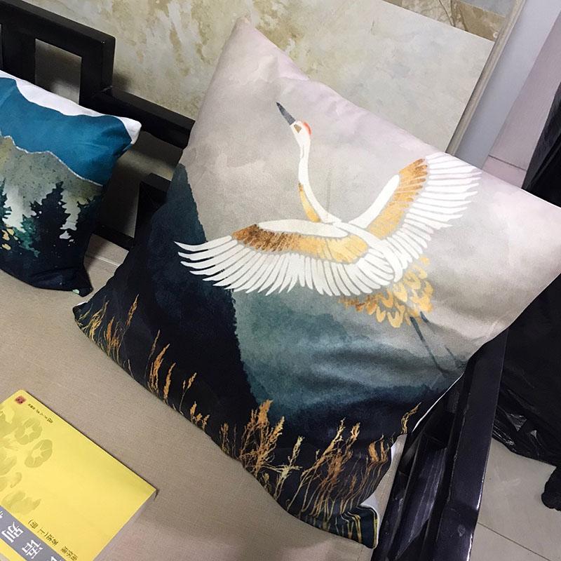 2pcs/set Creative Printing Sofa Cushion Cover+ Cushion Living Room Office Velvet Pillow Bedside Cushion Pillow