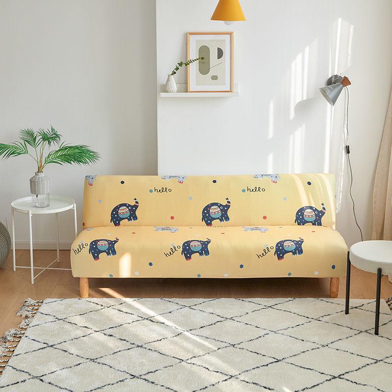 All-inclusive Folding Sofa Bed Cover Tight Wrap Magic Sofa Cover  Printed Stretch Couch Cover Without Armrest
