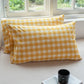 48*74cm Cotton Pillow Case Skin-friendly Washed Cotton Pillow Case Fashion Check Double Pillow Case