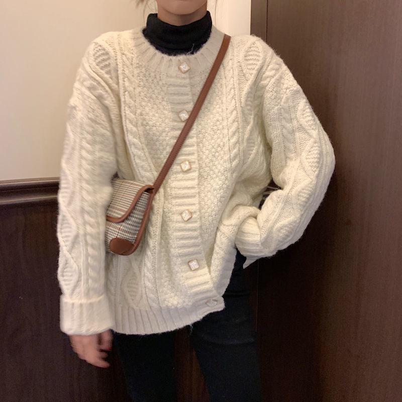 Twist Heavy Industry Tassel Sweater Loose Knit Sweater All-match Single-breasted Student Cardigan Jacket