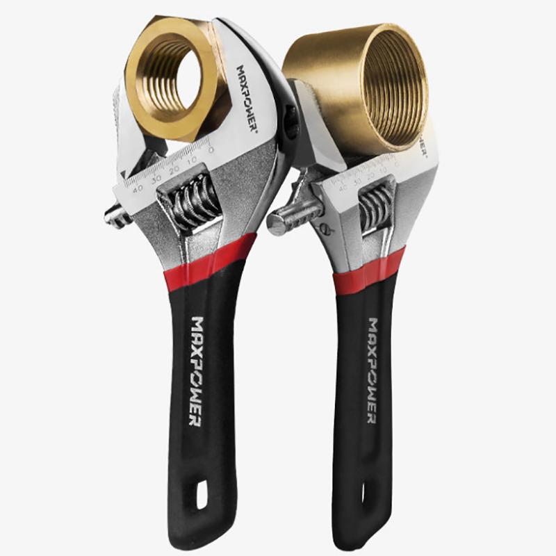 Large Opening Short Handle Adjustable Wrench Multi-function Extra Large Wrench Repair Kit Bathroom Hand Tools