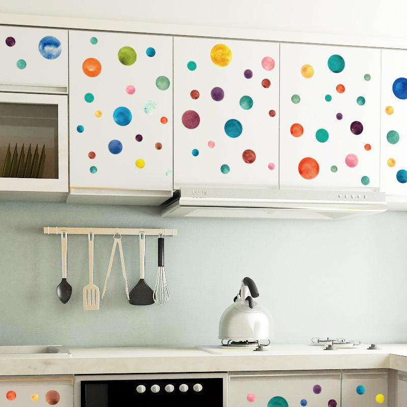 Color Circle Three Generations Removable Bedroom Living Room Combination Wall Stickers
