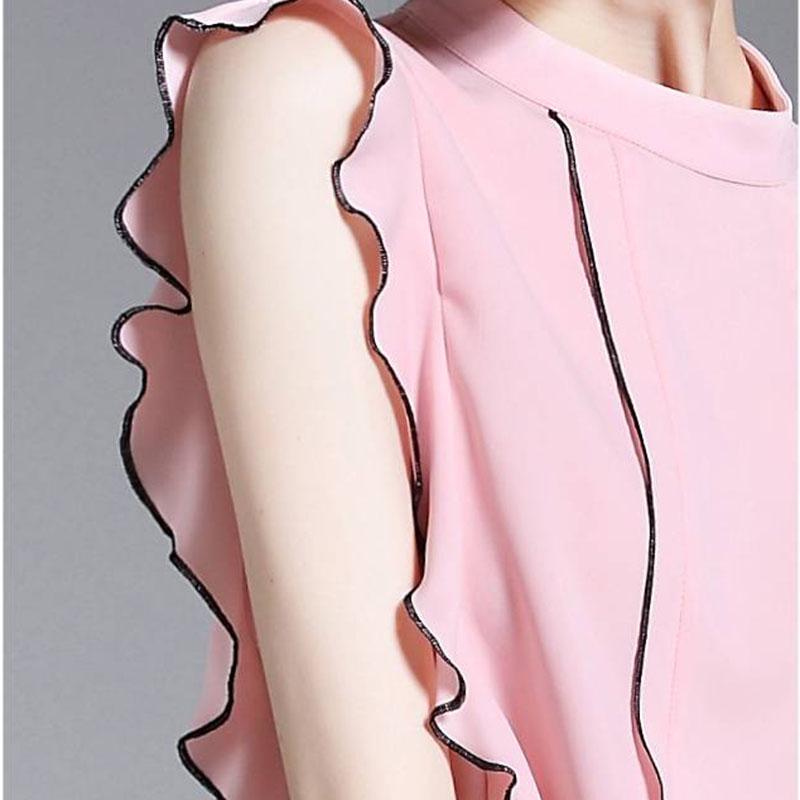 Women Shorts Suit Pleated Chiffon Blouse Shorts Two-piece Set Elegant Tops Shorts Set