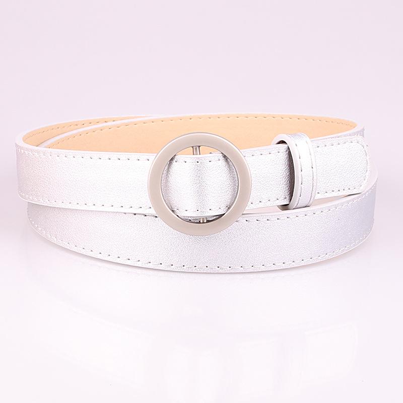 Women Belts Solid Color Thin Skinny Waistband Adjustable Belt Leather Waist Belts Women