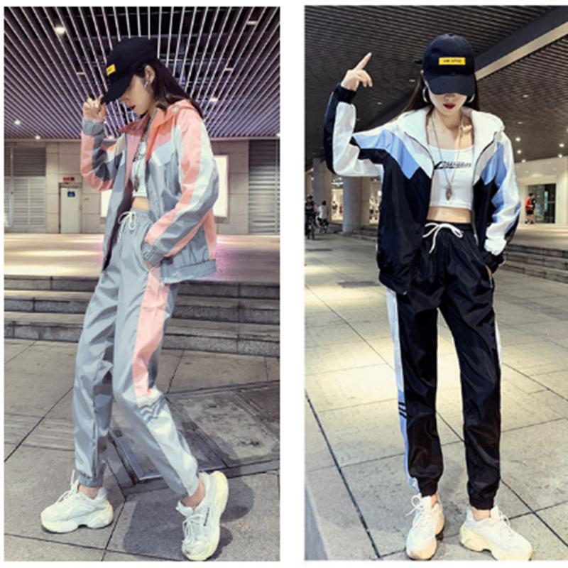 Sportswear Women's Suit Spring and Autumn Hip-hop Tide Brand Ins Fashion Leisure Loose Age-reducing Sports Two-piece Suit