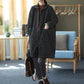 Winter Thick Corduroy Long Coat Mid-length Large Size Warm Jacket Ladies Corduroy Windbreaker Large Size Corduroy Handmade Trench Coat