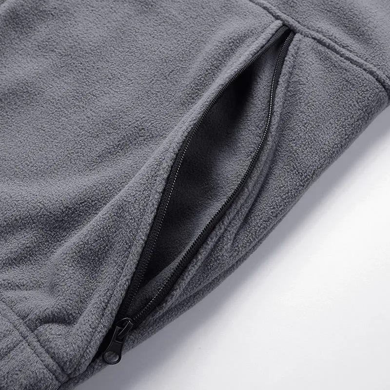 Polar Fleece Jacket Men's Lapel Versatile Cardigan Fleece Sweater Men's Warm Short Long Sleeve Zipper Jacket Comfortable and Breathable