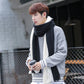 Men's Fashion Scarf Winter Wool Couple Scarf Thick Warm Long Scarf with Tassel