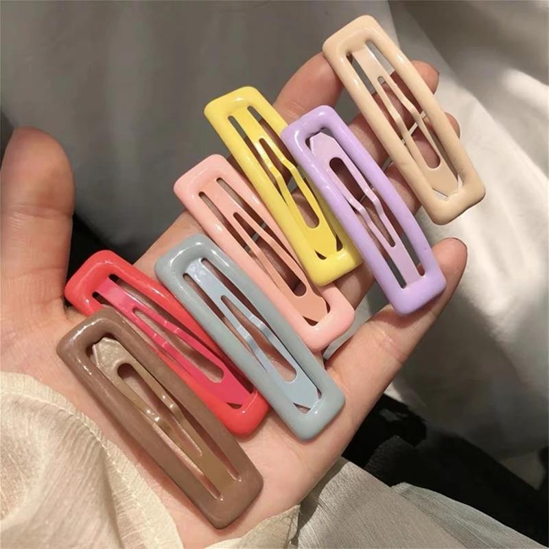 7PCS Cute and Sweet Bangs Clip Side Clip Candy Color Square Hairpin BB Clip Hairpin Hair Accessories Shiny Hairpin for Girl