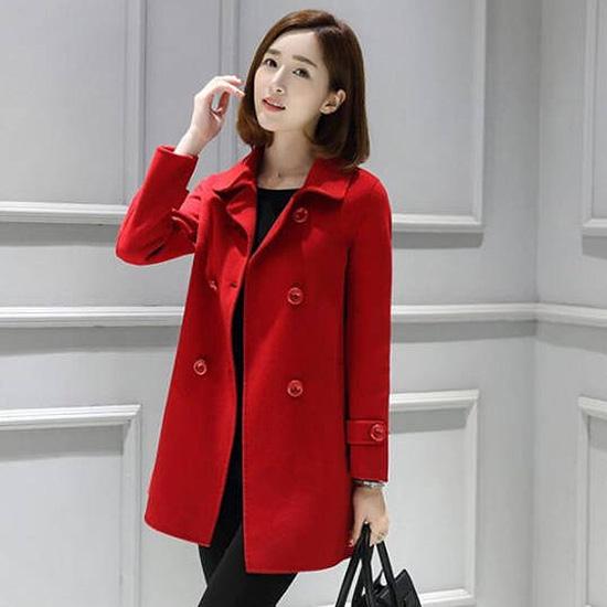 Women Woolen Coat Autumn Winter Cardigan Coat Trenchcoat Wool Coat Women Coat Christmas Clothing
