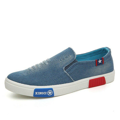 WTEMPOMen Casual Shoes Non -Leather Man Flats Platform Canvas Loafers Fashion Leisure Breathable Sof