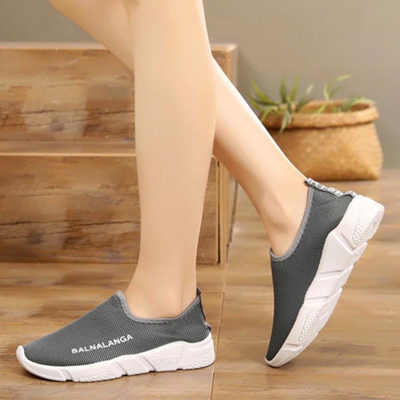 Spring  Autumn Fashion Ladies One-step Korean Version  All-match Breathable Non-slip Flat Soft Sole Sports Casual Shoes