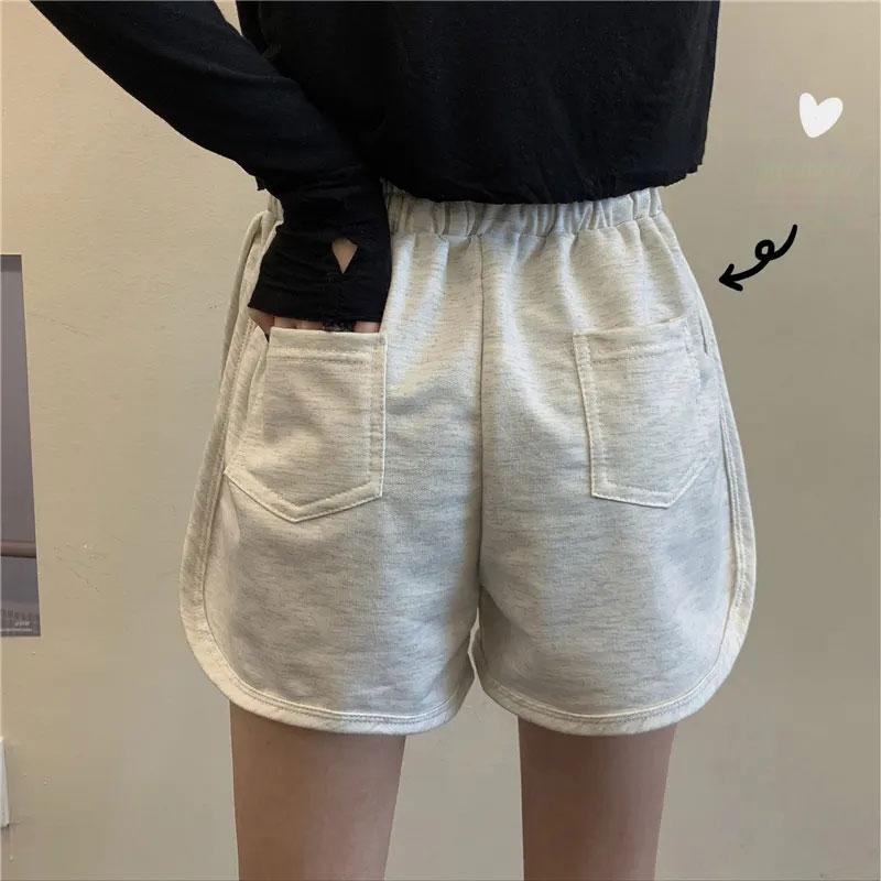 Women's Summer Sports Shorts Ins Korean Loose Casual Pants Slimming High Waist Wide Leg Pants Sports Girl Shorts Elastic Waist Cute Jogging Pants