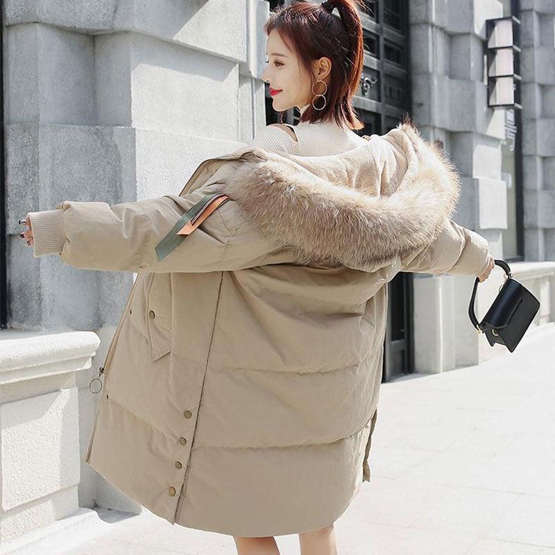 Mom Wears Middle-aged and Elderly Medium and Long Loose Cotton-padded Jackets