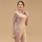 Women Winter Autumn Warm Clothes Thermal Underwear O-neck Tops Pants Female Tight Suit Thicken Windproof Soft Lining Long Sleeve High Elasticity Slim