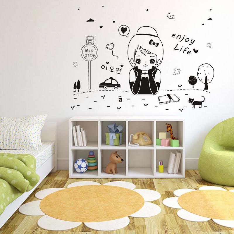 [Wall sticker ]Diy Home Decor Cute Mymoe Girls Wall Stickers For Children 'S Rooms Vinilos Kids Deca
