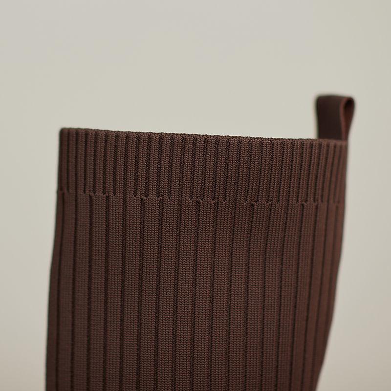 Women's Leather Socks and Long Boots But The Knee Is Thinner Stretch Knit Mid-tube High-heeled High Boots