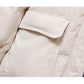 Women's Mid-length Down Jacket Wild Loose Thick Fluffy Big Fur Collar Hooded White Duck Down Jacket Warm Winter Thick Coat