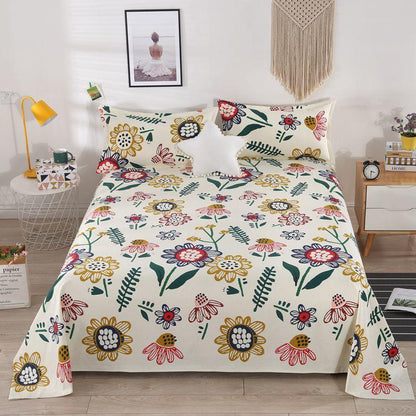 Old Coarse Cloth Sheets Three-piece Set Single-piece Cotton Thick Bedding Naked Sleeping Single Double Dormitory Washable and Foldable