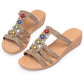 Flat Sandals and Slippers Women's Summer All-match Mom Shoes Comfortable Non-slip Soft Woven Bohemian Slope Heel Slippers