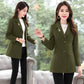 Autumn Winter Elegant Brooch Women Coats Warm Woolen Long Sleeve Slim Outwear Lapel Cardigan Jacket
