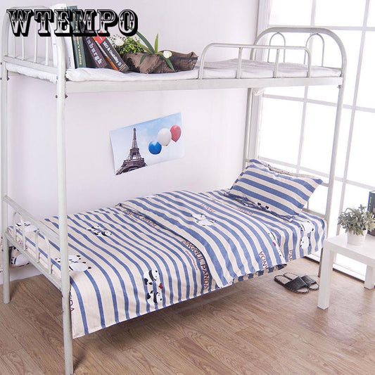 3Pcs Student Bedding Set Stripe Pattern Including Duvet Cover Pillowcase Simple Fresh Style Bed Sheet Floral Print Plaid Bedspread