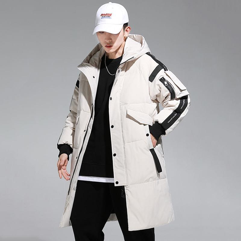 Over The Knee To Overcome The Thick Mid-length Men's Down Jacket Winter White Duck Down Jacket