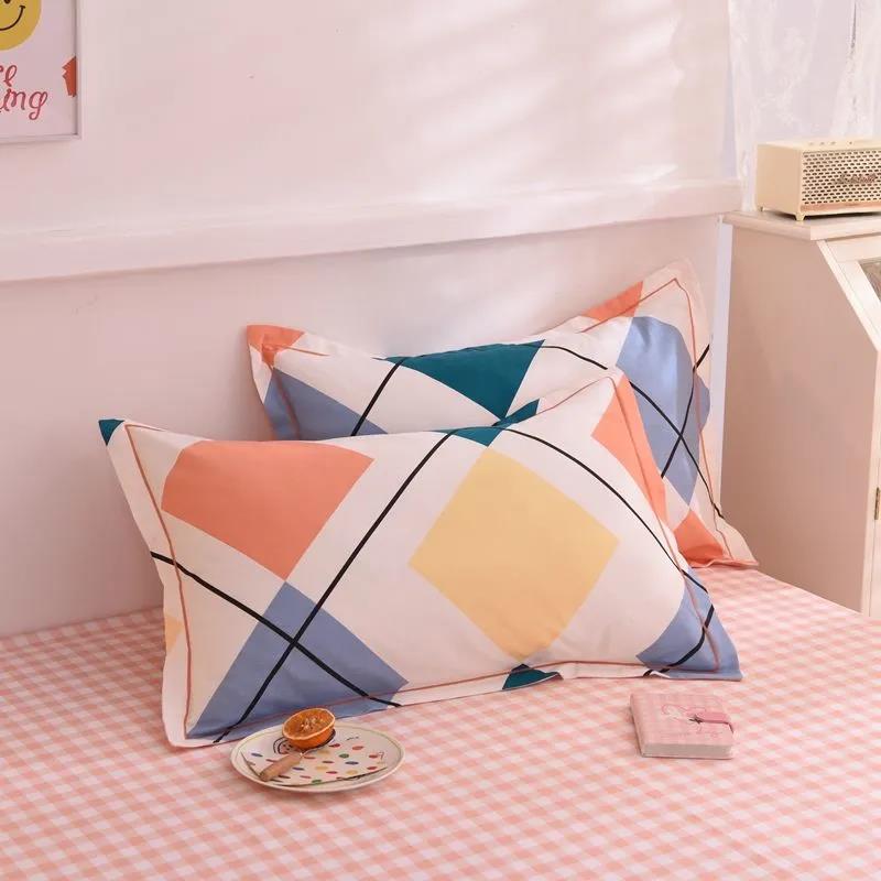 Pillowcase Pure Cotton A Pair of Single Pillowcases Brushed and Thickened 48x74cm Adult Pastoral Style Cotton Soft Pillow Core