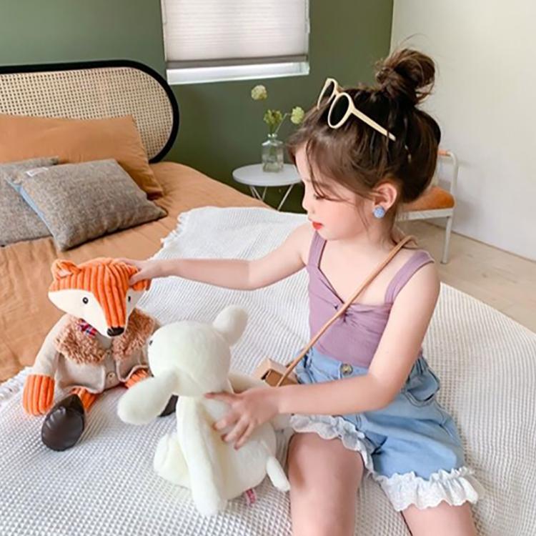 Summer Kids Cute Girls Summer Thin Camisole Tube Top Small Solid Color Halter Fine Flashing Vest