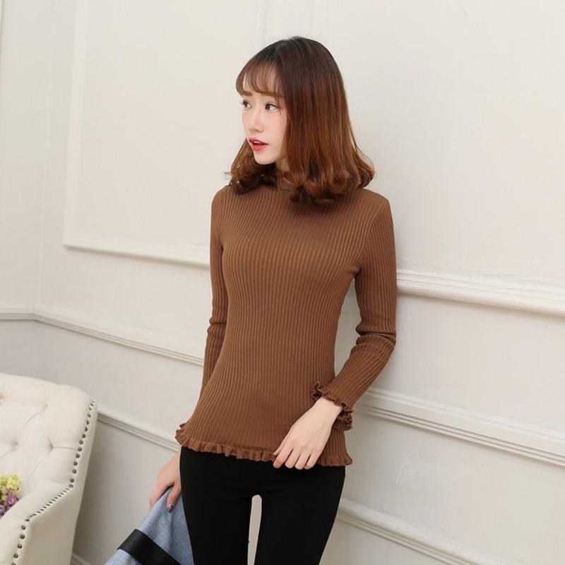 Plus Velvet Thick Warm Sweater Women Fashion Self-cultivation Half-high Neck Pullover Short Base Sweater Elegant Temperament Female Top