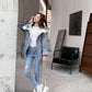 Winter Fashion Plus Velvet Women's Jacket Mid-length Large Fur Collar Thick Loose Cotton Coat Thinner Student Coat