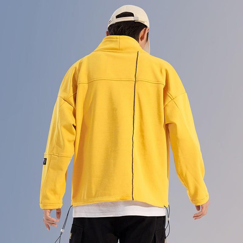 Youth Men Streetwear Fleece Hoodies Imitated Mink Wool Pullover Winter Big Pocket Sweatshirts Casual Turtleneck Tops