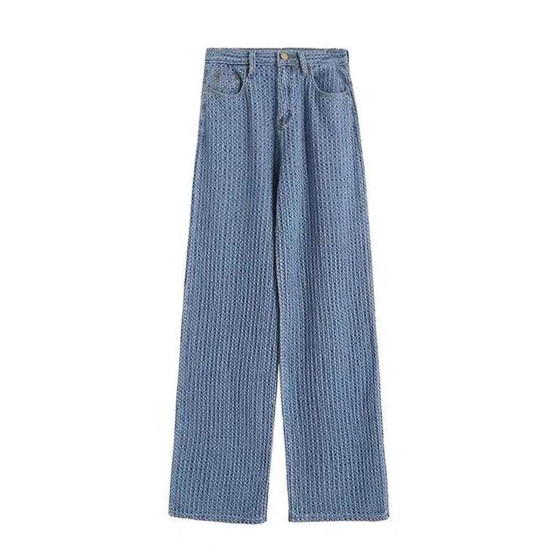 Women's Jeans Fashion Casual Straight Pants High Waist Loose Jeans Washed Plus Size Jeans