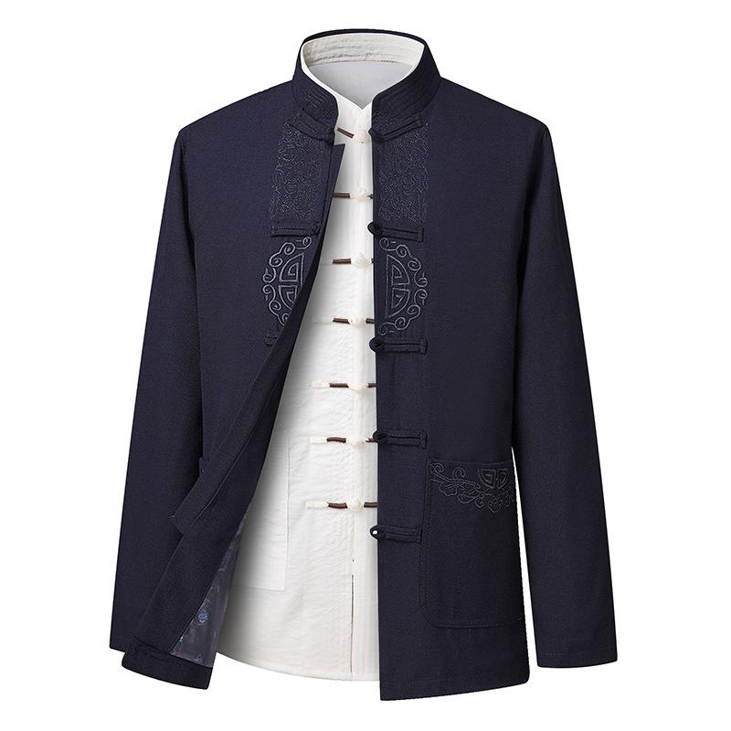 Tang Suit Chinese Style Blouse Shirt Traditional Chinese Clothing For Men Jacket Kung Fu Clothes Chinese New Year Jacket Dad's Longevity Coat