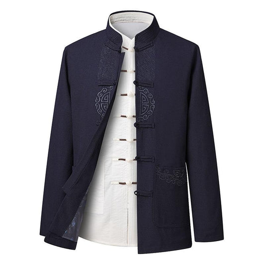 Tang Suit Chinese Style Blouse Shirt Traditional Chinese Clothing For Men Jacket Kung Fu Clothes Chinese New Year Jacket Dad's Longevity Coat