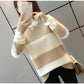 Autumn and Winter Color Matching Soft Sweater Women's Student Long-sleeved Knitted Bottoming Shirt