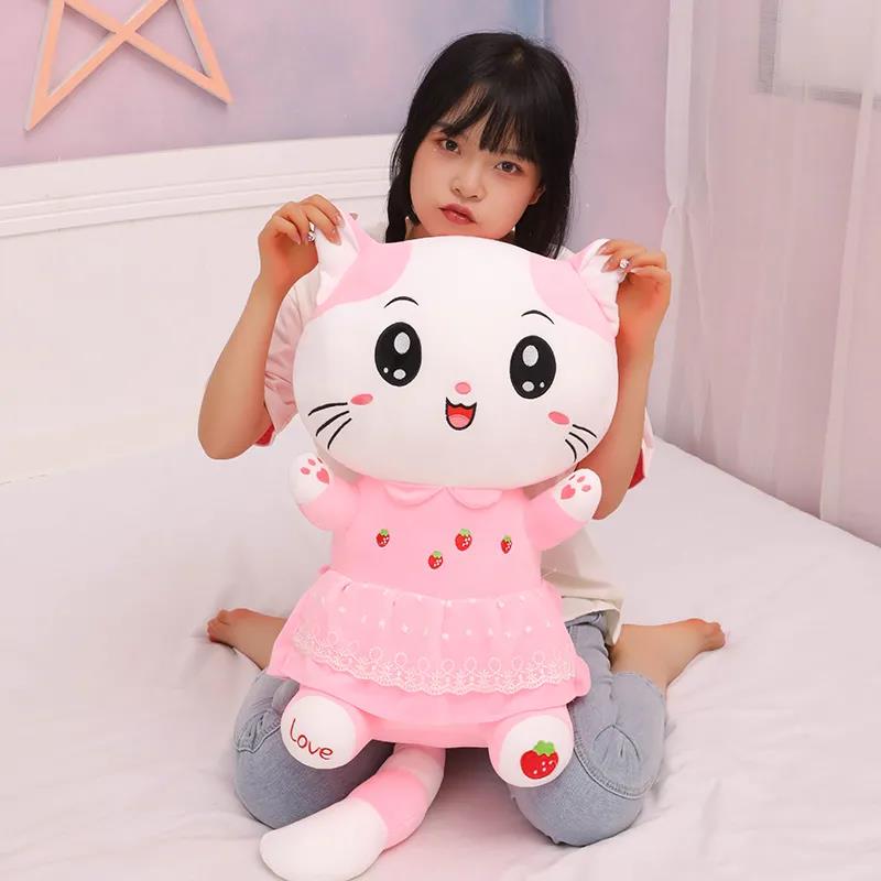 Girl's Plush Toys Lovely Dressed Cat Soft Plush Doll Pillow Sleeping Girls Cute Birthday Present