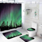 Toilet Supplies Nordic Style Digital Printing Polyester Toilet Mat Floor Mat Bath Cover Four-piece Partition Curtain