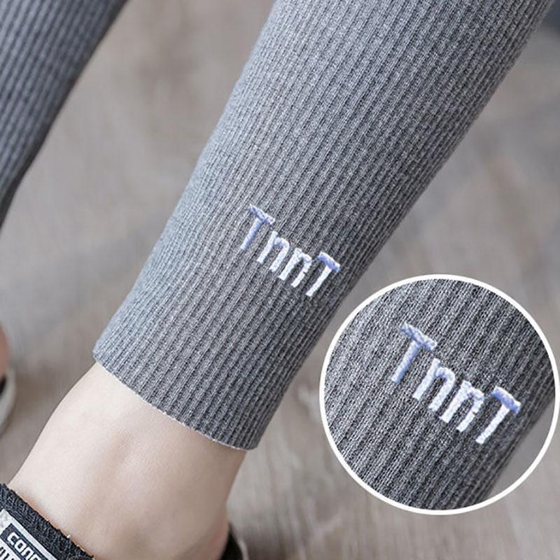 Girls' Leggings Spring and Autumn Outer Wear High-waist Threaded Trousers Stretch Pants Casual Pants