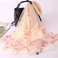 Fashion Women Flowers Gradient Silk Scarf Shawls and Wraps Femme Beach Towel