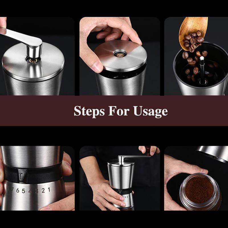 8-speed Manual Coffee Bean Grinder Sharrified Machine Home Small Hand Cleaning Coffee Grinding Machine Tool