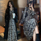 French Retro Floral Bottoming Long Dress Korean Version Loose and Thin Hepburn Printed Female Long Skirt