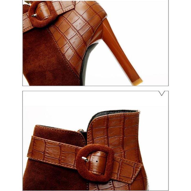 Women's Pointed High-Heeled Fashion Pattern Shoes Boots Large Size Booties Winter High Heels
