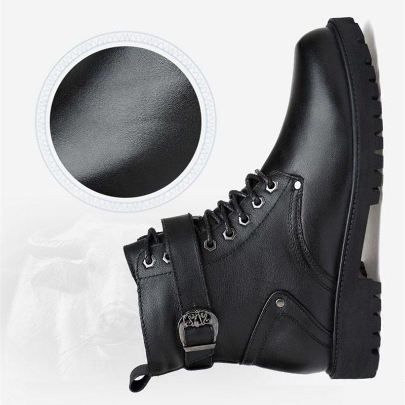 Men's Martin Boots Cowhide Tooling Cowboy Boots Large Size American Tooling Boots Leather Boots Mid-tube Boots