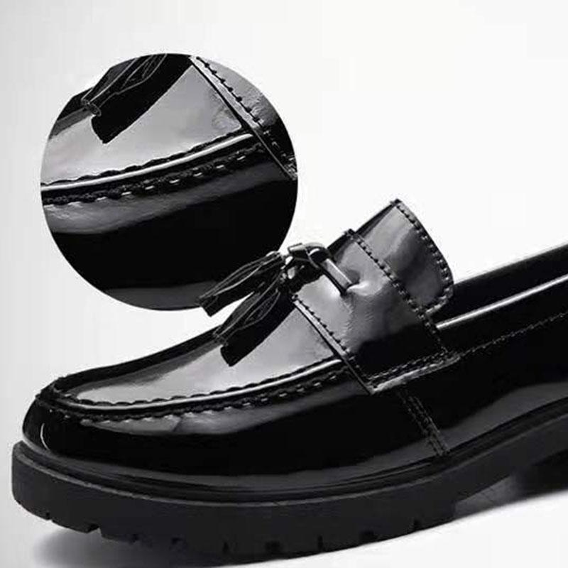 Men's Leather Shoes Casual Paint Leather Bright Leather Fashion Shoes