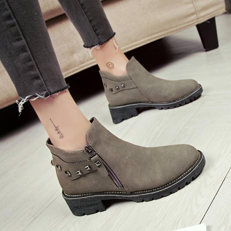 Chelsea Boots Women Elastic Ankle Pig Suede Brogue Boot Genuine Leather Quality Lady Shoes Handmade