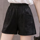 Plain Elastic Waistband Casual Shorts with Pocket Summer Loose Comfy A-line Mid Pants Ladies