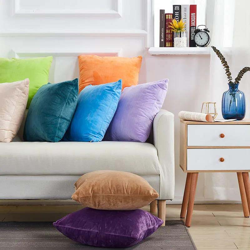 Pillow Girls Sleeping Suede Cushion Sofa Office Bed Back Cushion Waist Cushion Bedside Pillowcase with Core