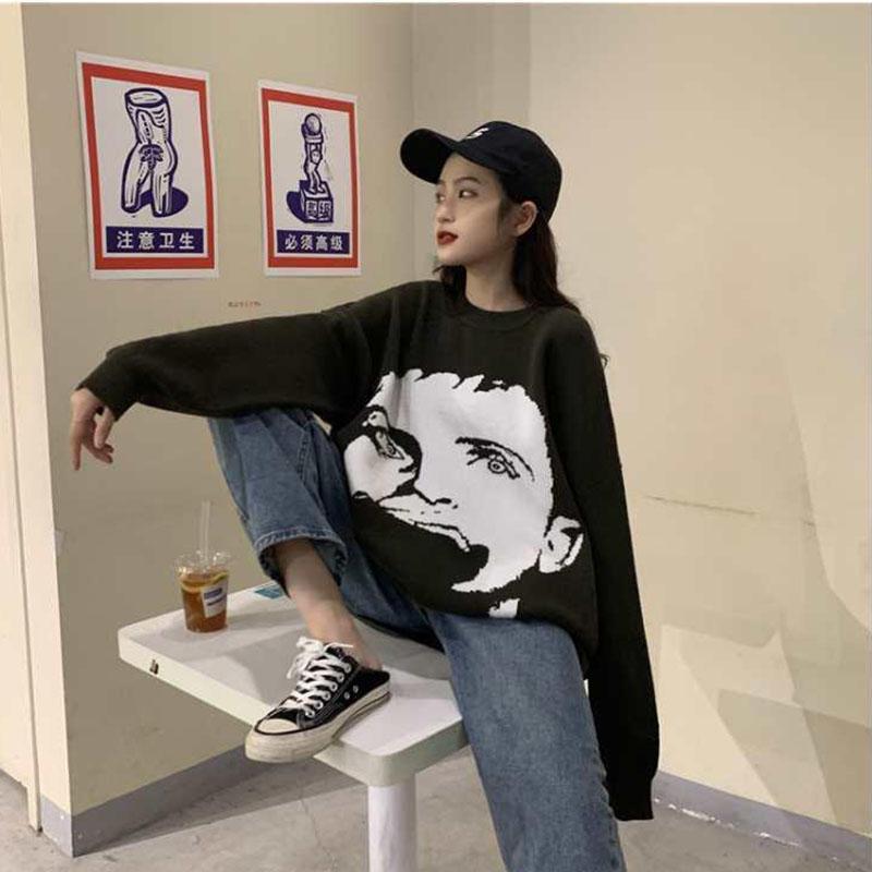 Winter Thick Sweater Pullover Loose Casual Bottoming Shirt Korean Mid-length Female Student Jacket
