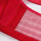 Plus Size Upper Support Adjustable Thin Section No Steel Ring Gathering Photosensitive Surface Cotton Fabric Soft and Comfortable Breathable Bra